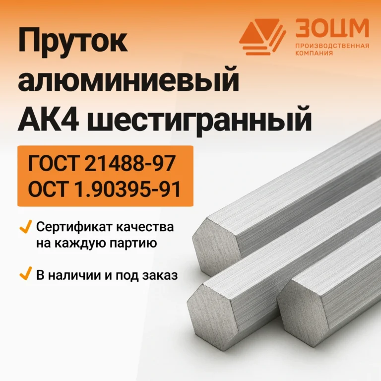 Пруток алюминиевый АК4 шестигранный — купить в ПК ЗОЦМ