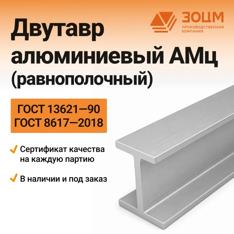 Двутавр алюминиевый АМц (равнополочный) — купить в ПК ЗОЦМ