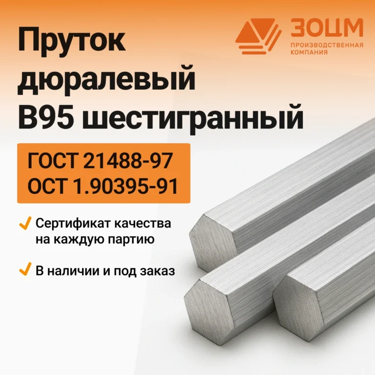 Пруток алюминиевый В95 шестигранный — купить в ПК ЗОЦМ