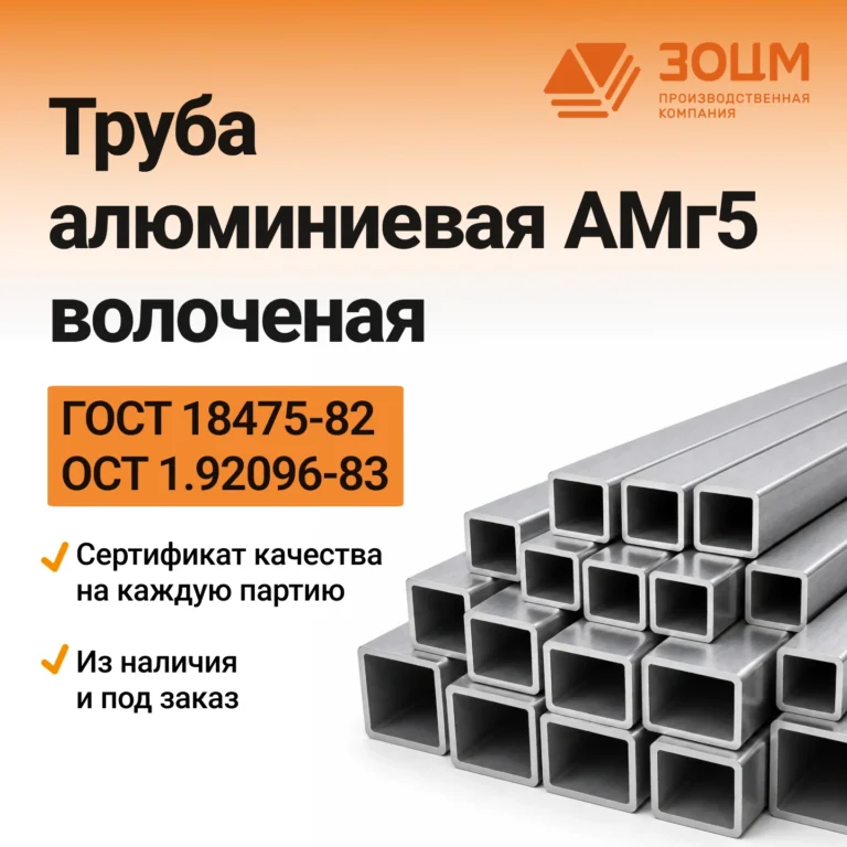 Труба алюминиевая АМг5 волоченая (квадратная) — купить в ПК ЗОЦМ
