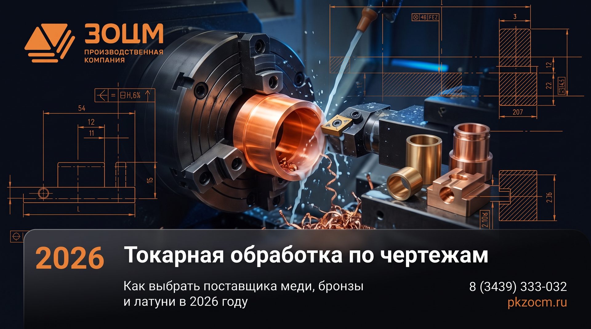 Токарная обработка по чертежам: сроки, точность 0,01 мм, цена