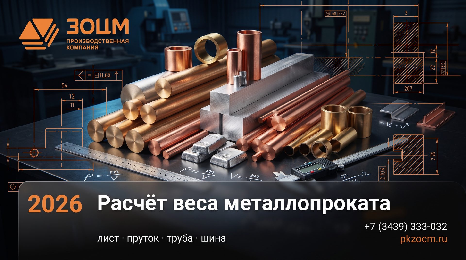 Расчёт веса металлопроката: лист, пруток, труба, шина