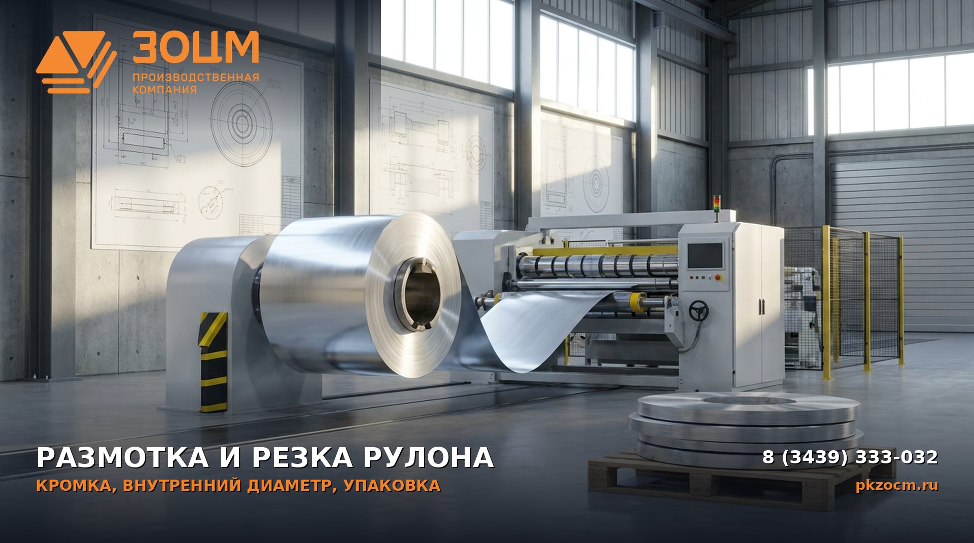 Размотка и резка алюминиевого рулона ПК ЗОЦМ