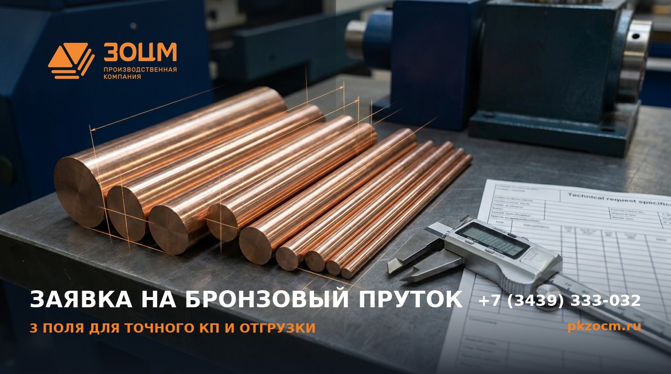 Заявка на бронзовый пруток: 3 поля